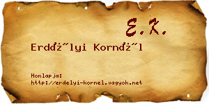Erdélyi Kornél névjegykártya