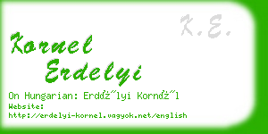 kornel erdelyi business card